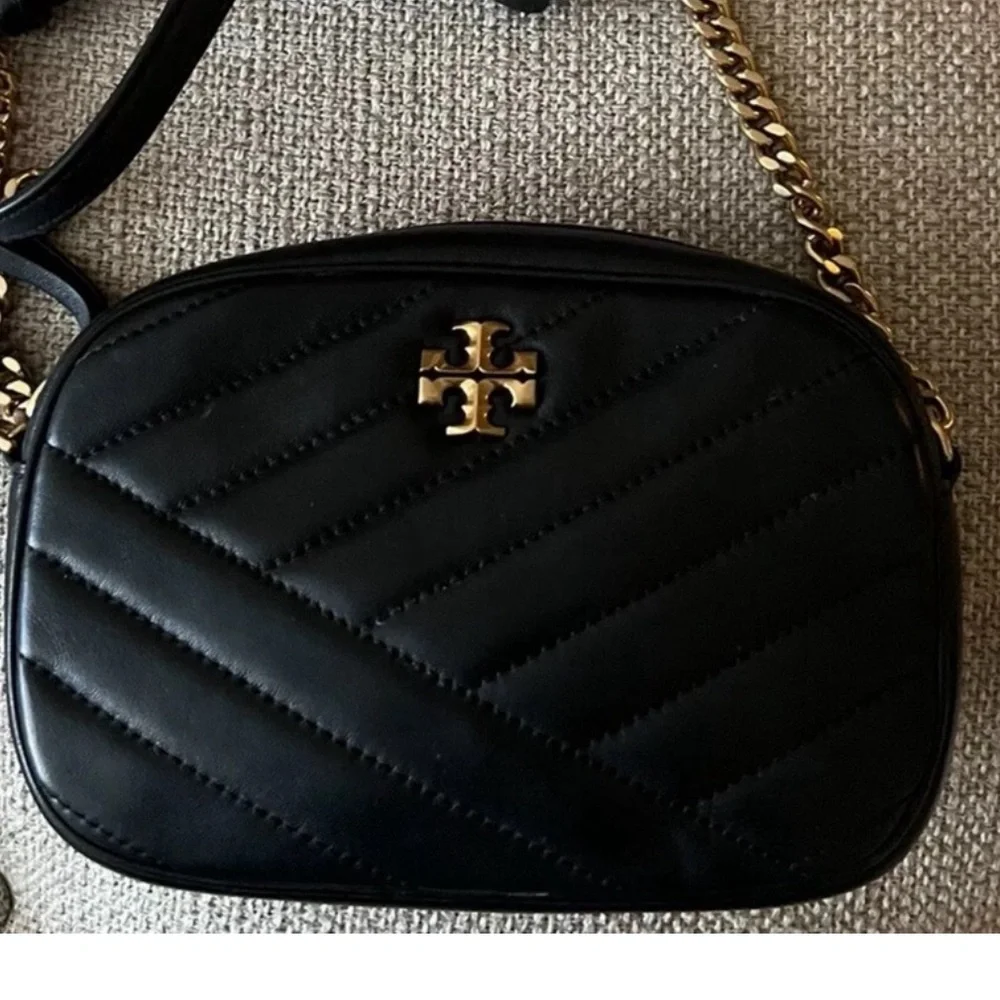 tory burch Black Quilted Crossbody Bag